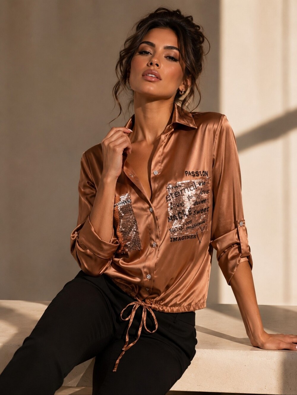 Frank Lyman Blouse Nutmeg